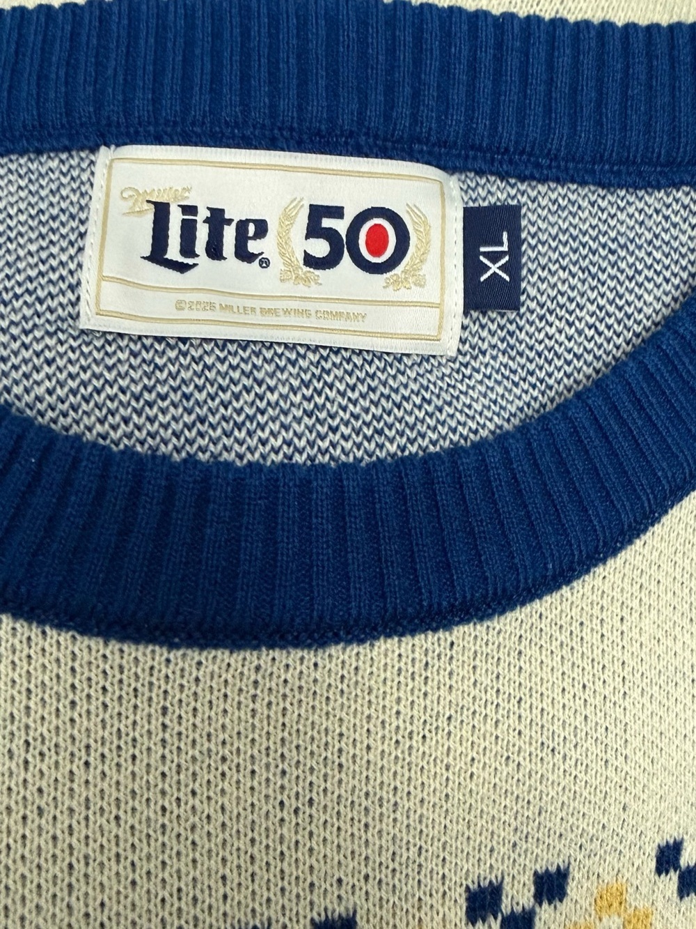 Miller Lite | 50th Anniversary Knit Christmas Sweater | Size XL - Picture 3 of 5